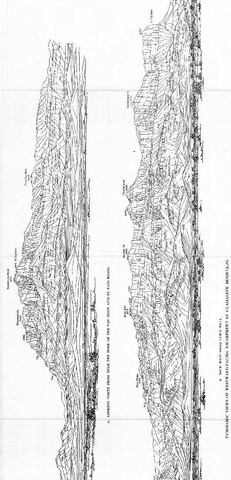 Hand drawn sketches of the Guadalupe Mountains, 1948